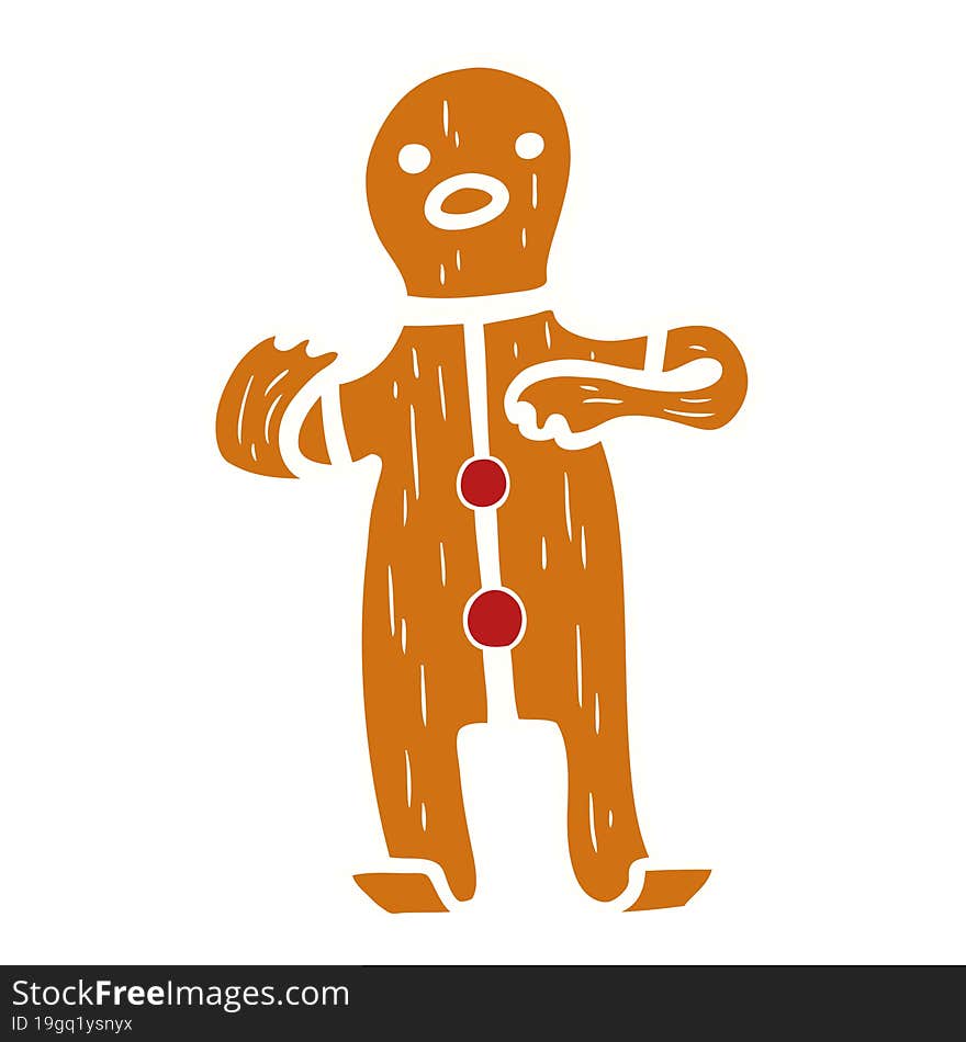 cartoon doodle of a gingerbread man