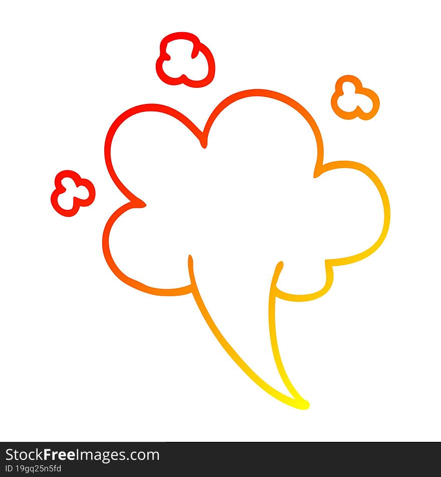 warm gradient line drawing cartoon whooshing cloud