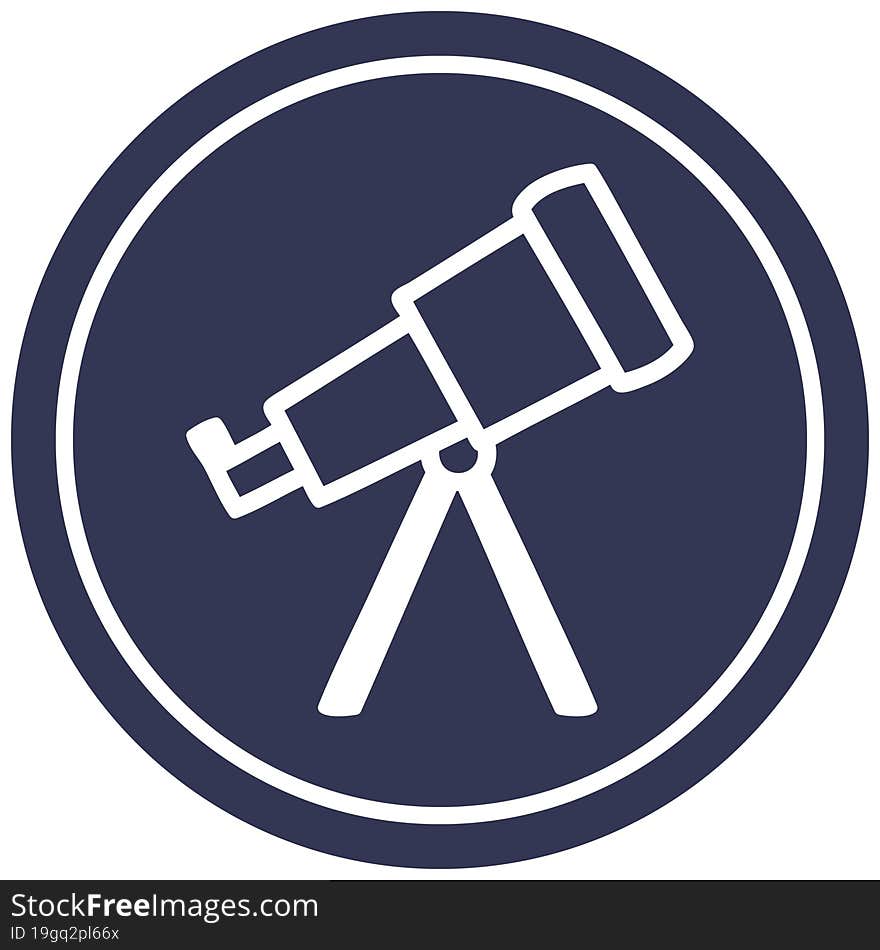 Astronomy Telescope Circular Icon