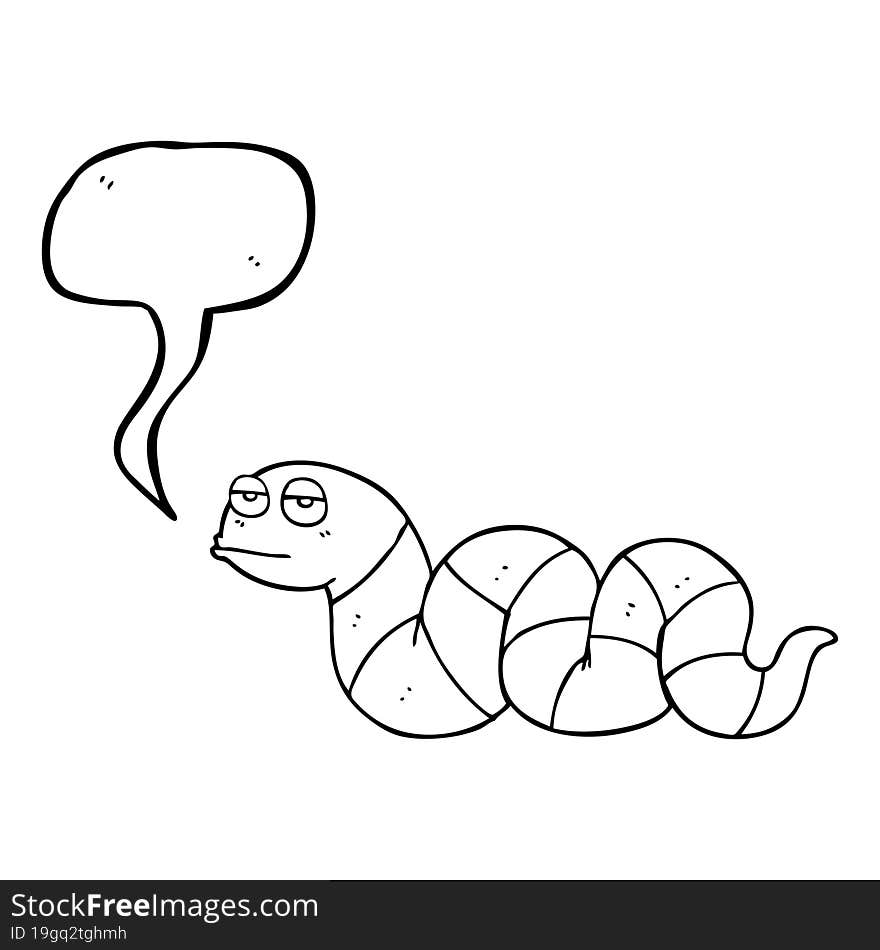 Speech Bubble Cartoon Bored Snake