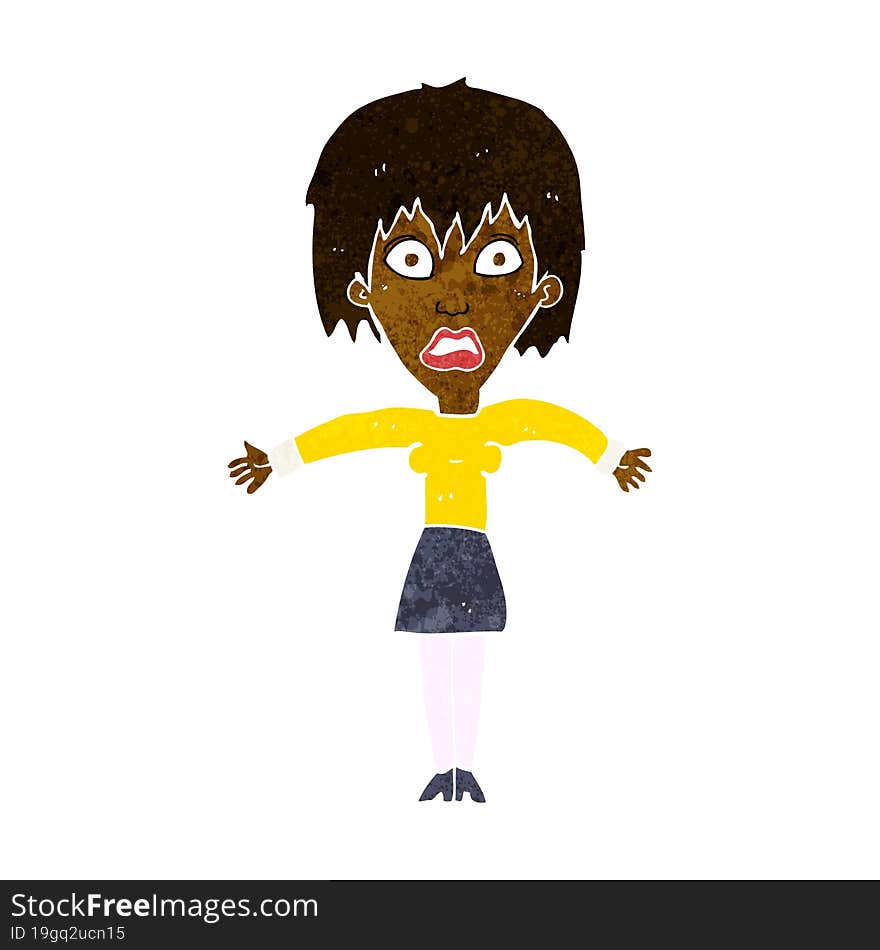 cartoon shocked woman