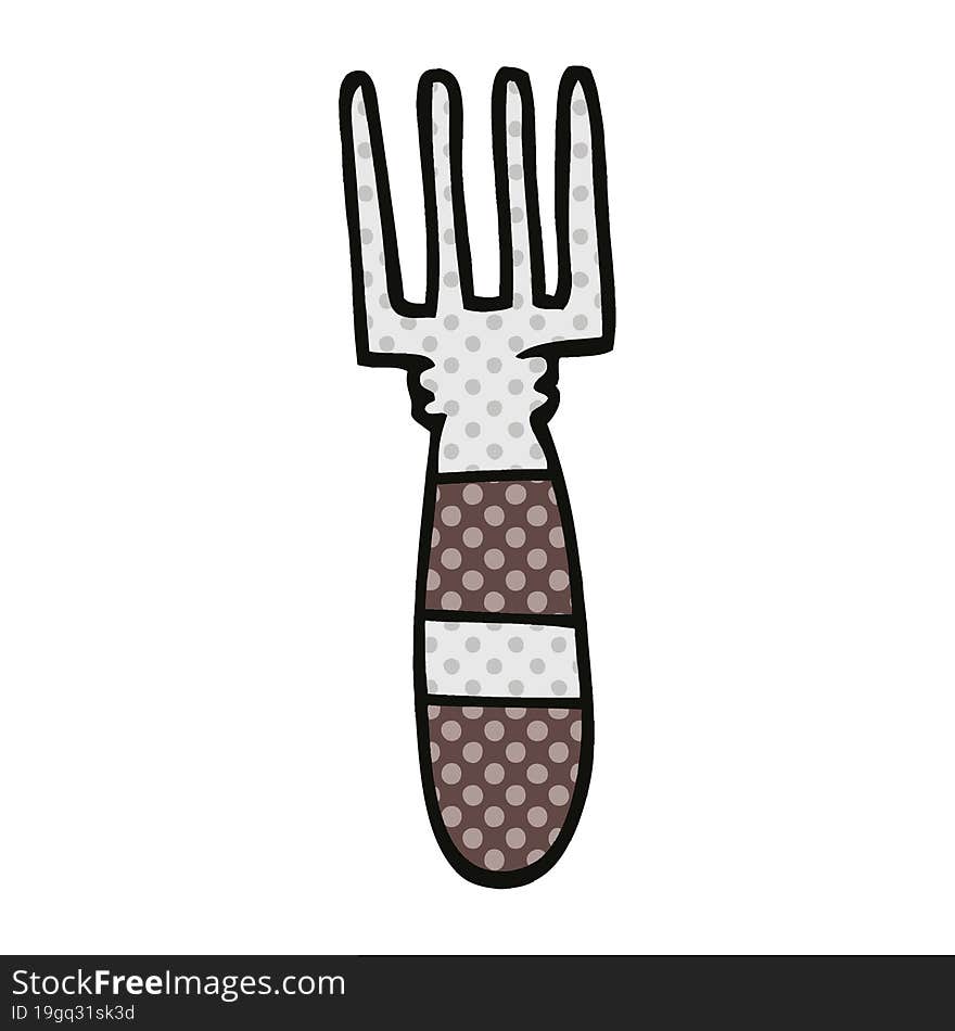 comic book style cartoon fork