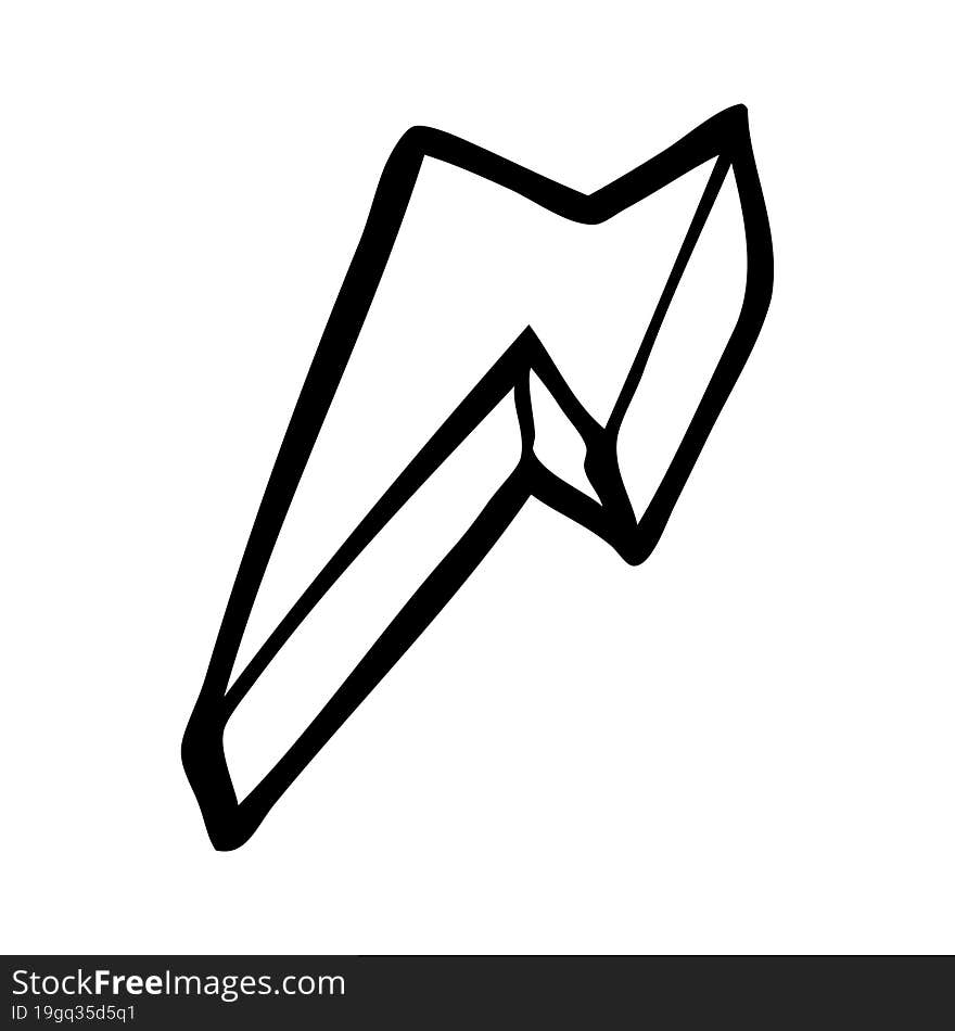 Line Drawing Cartoon Decorative Lightning Bolt