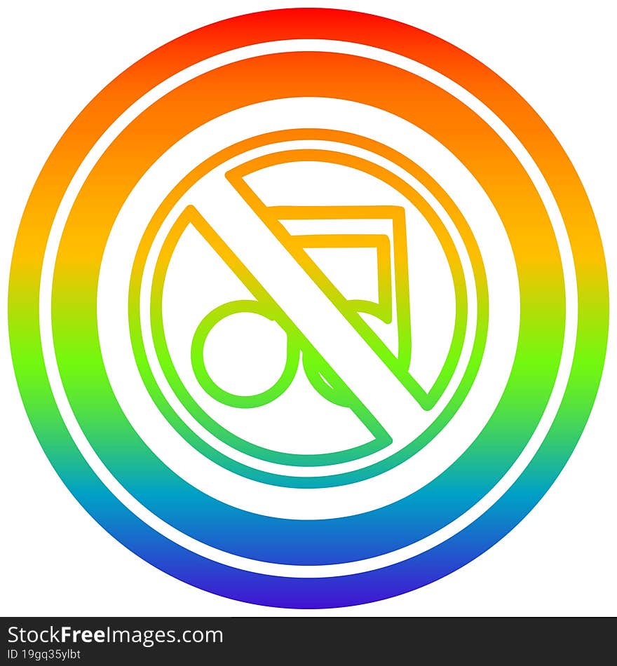 no music circular in rainbow spectrum