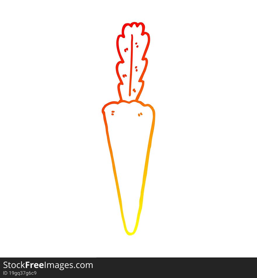 Warm Gradient Line Drawing Cartoon Carrot