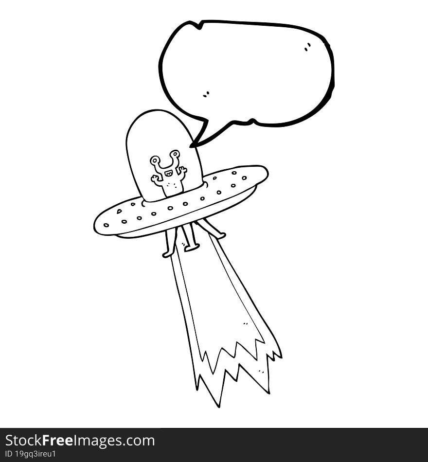 speech bubble cartoon flying saucer