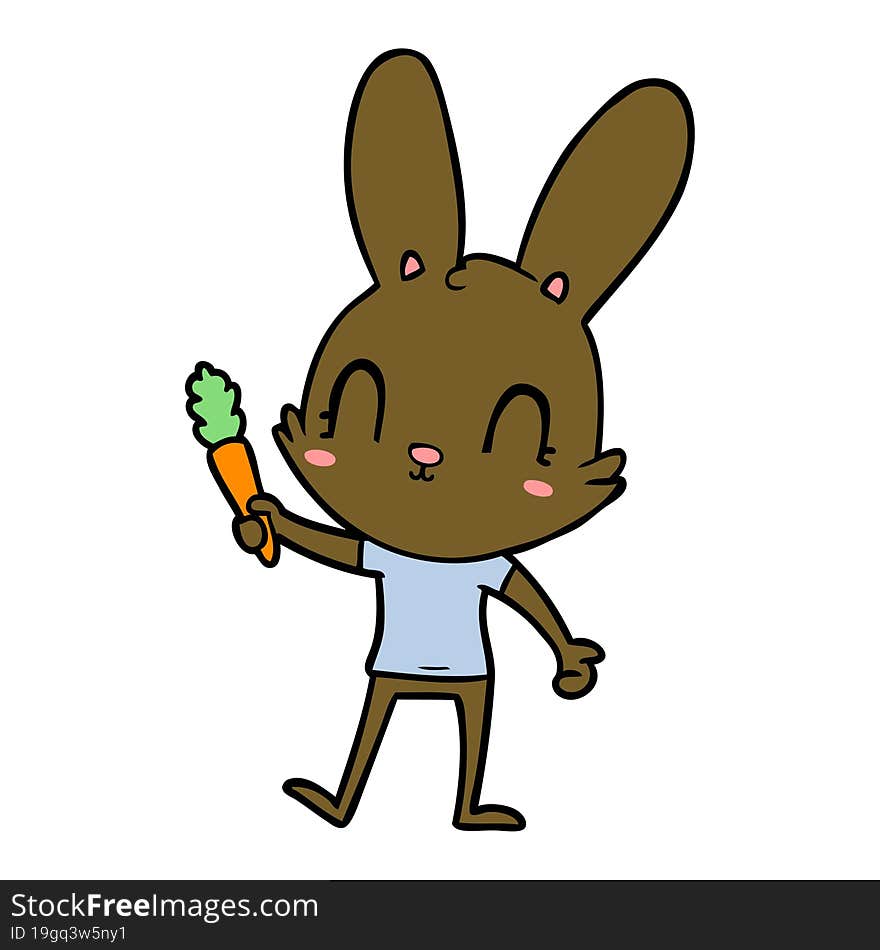 cute cartoon rabbit with carrot. cute cartoon rabbit with carrot