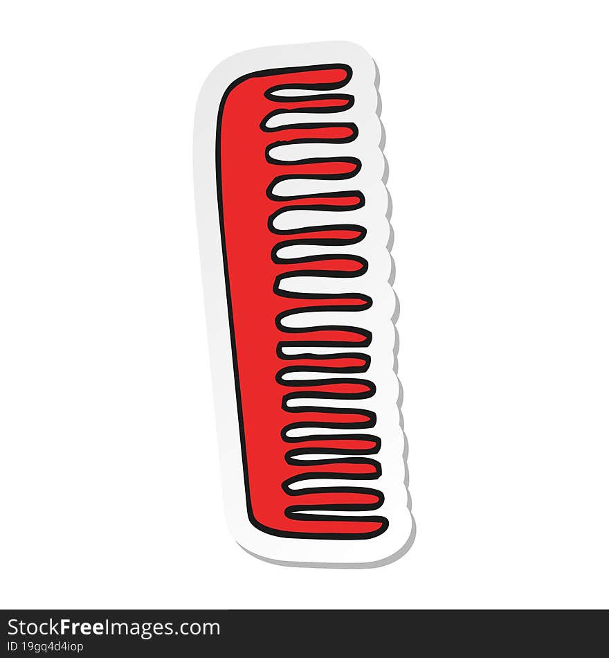 sticker of a cartoon comb