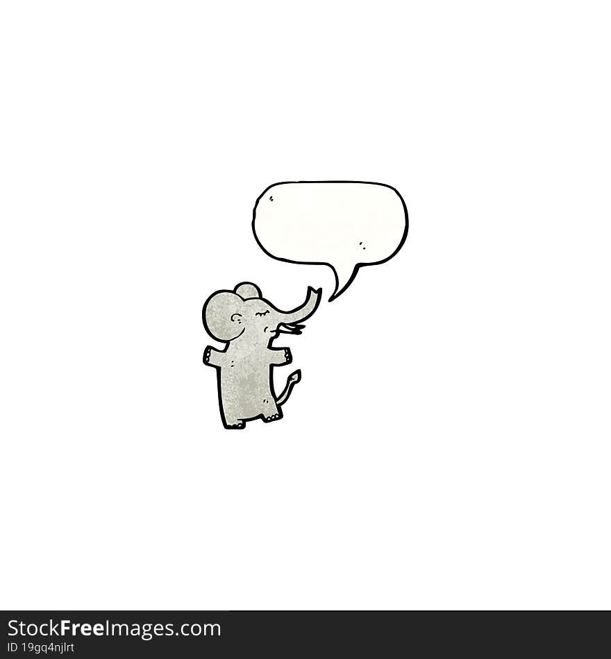 cartoon elephant with speech bubble