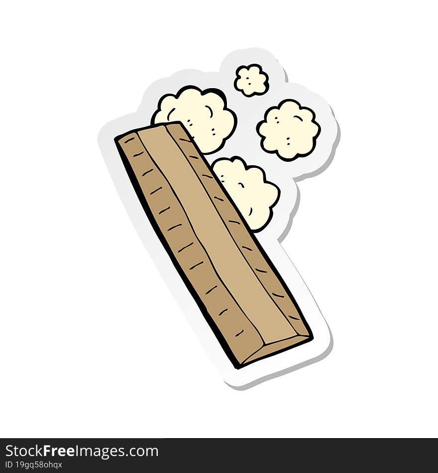 sticker of a cartoon wooden ruler