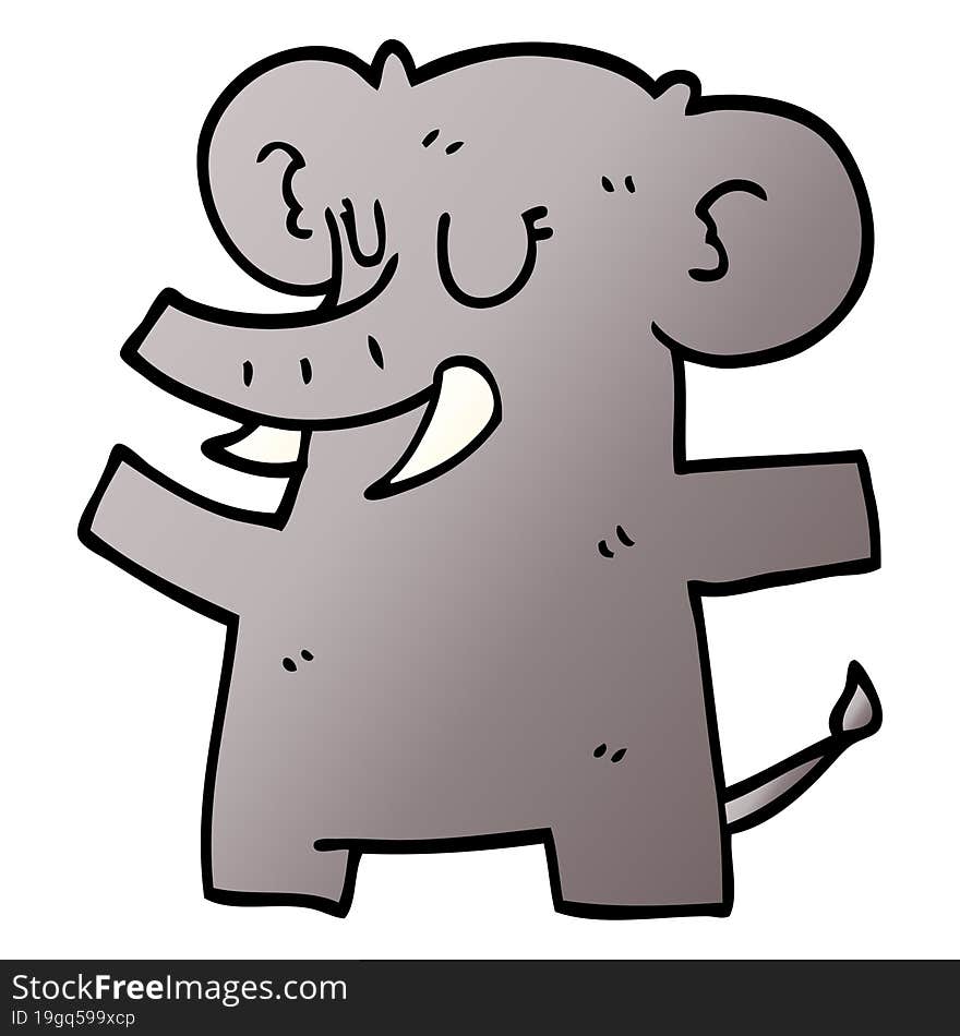 cartoon doodle standing elephant