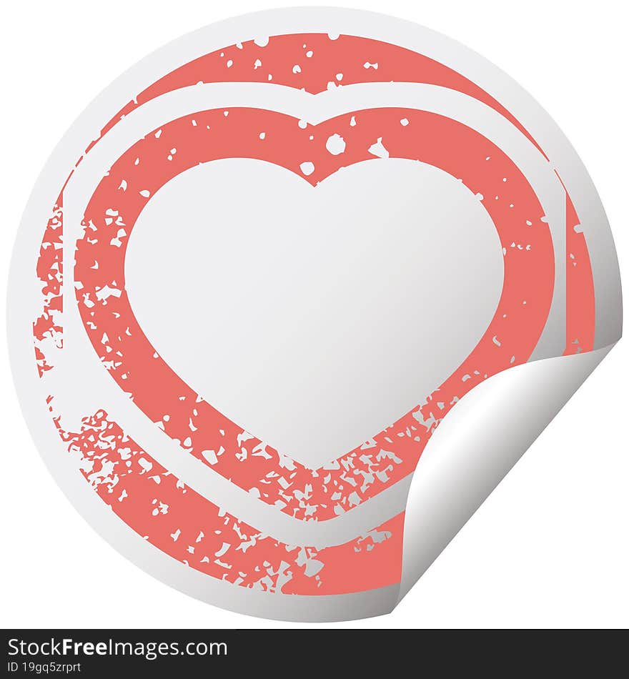 heart symbol graphic distressed sticker illustration icon