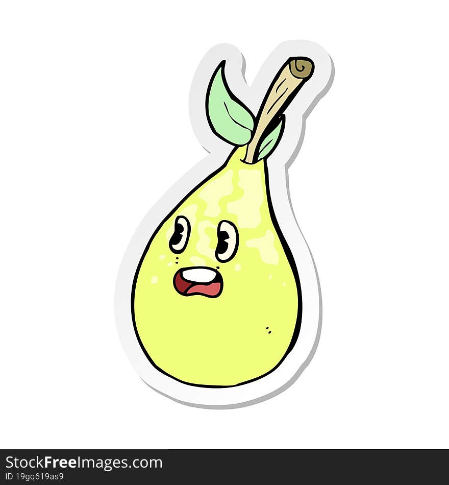 sticker of a cartoon pear