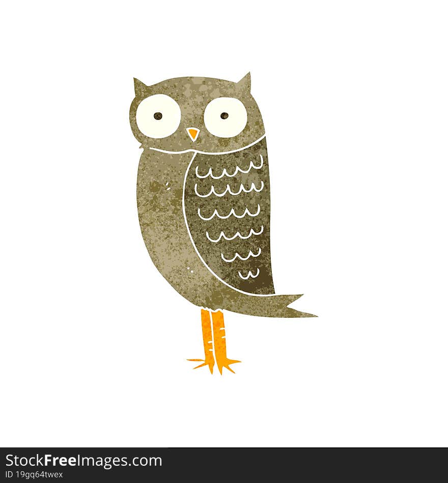 retro cartoon owl