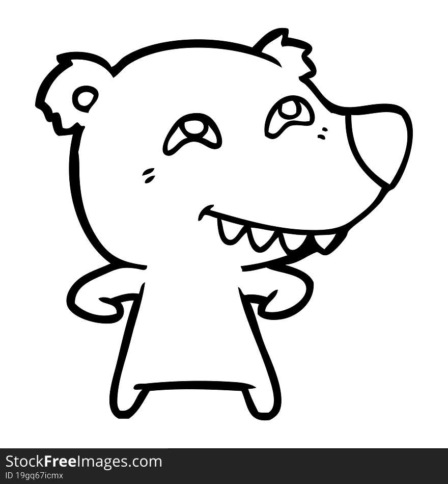 cartoon bear showing teeth. cartoon bear showing teeth