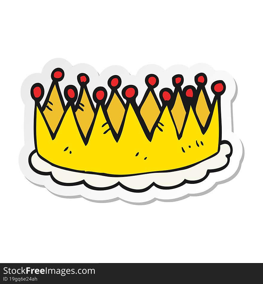 sticker of a cartoon crown