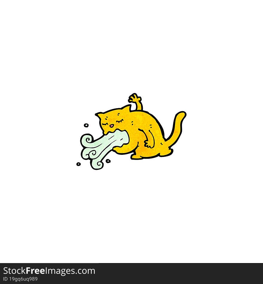 cartoon burping cat