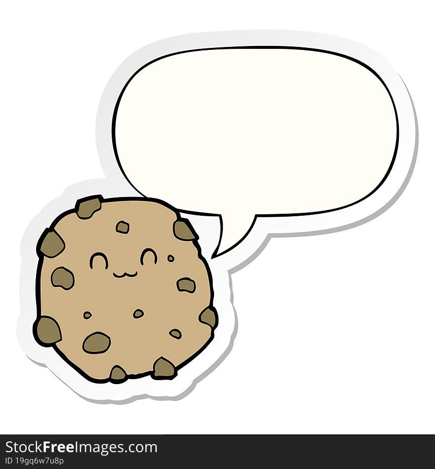 Cartoon Biscuit And Speech Bubble Sticker