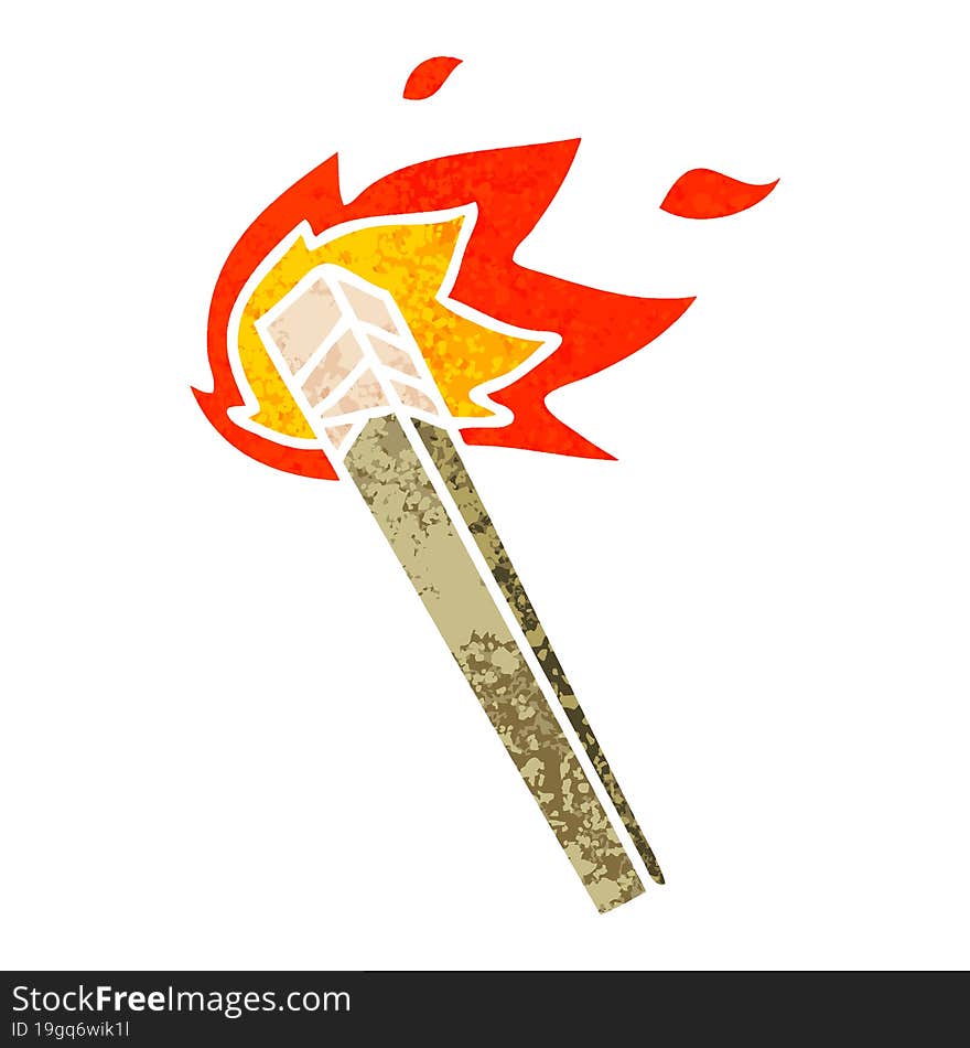 Quirky Retro Illustration Style Cartoon Lit Torch