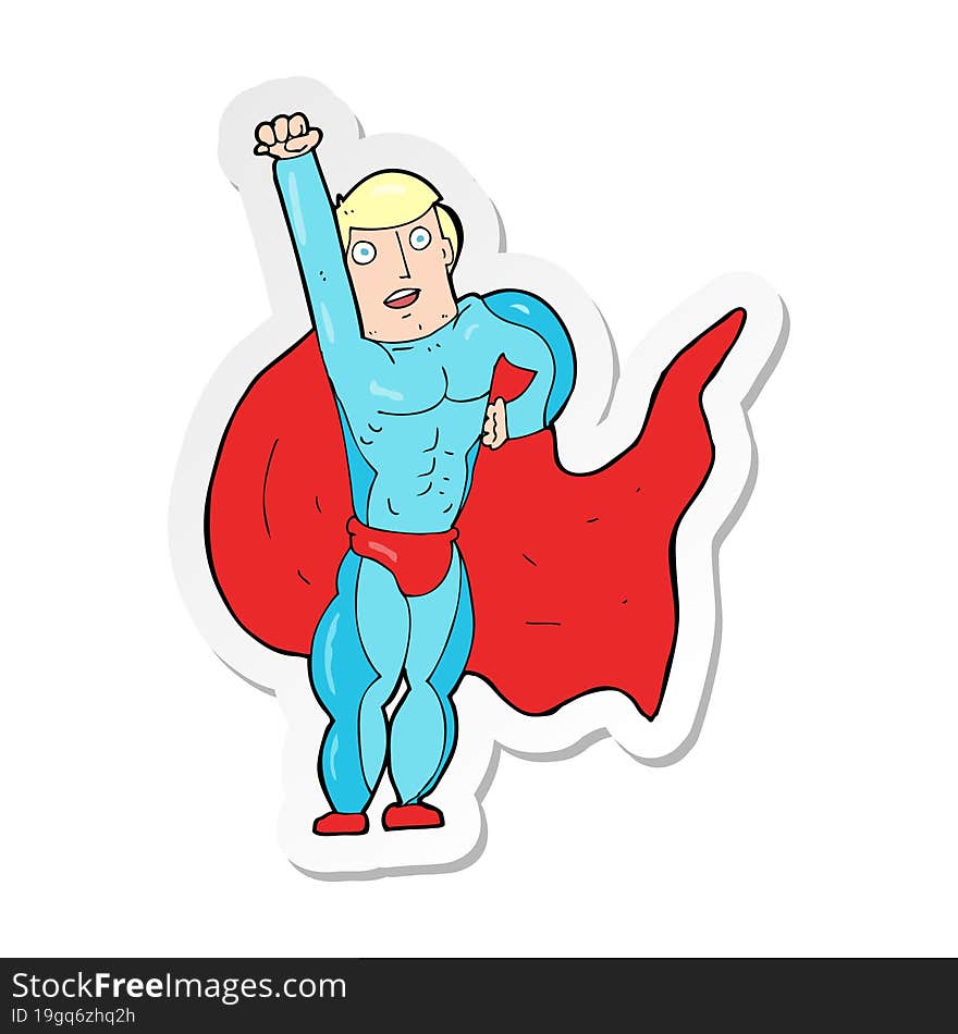 sticker of a cartoon superhero