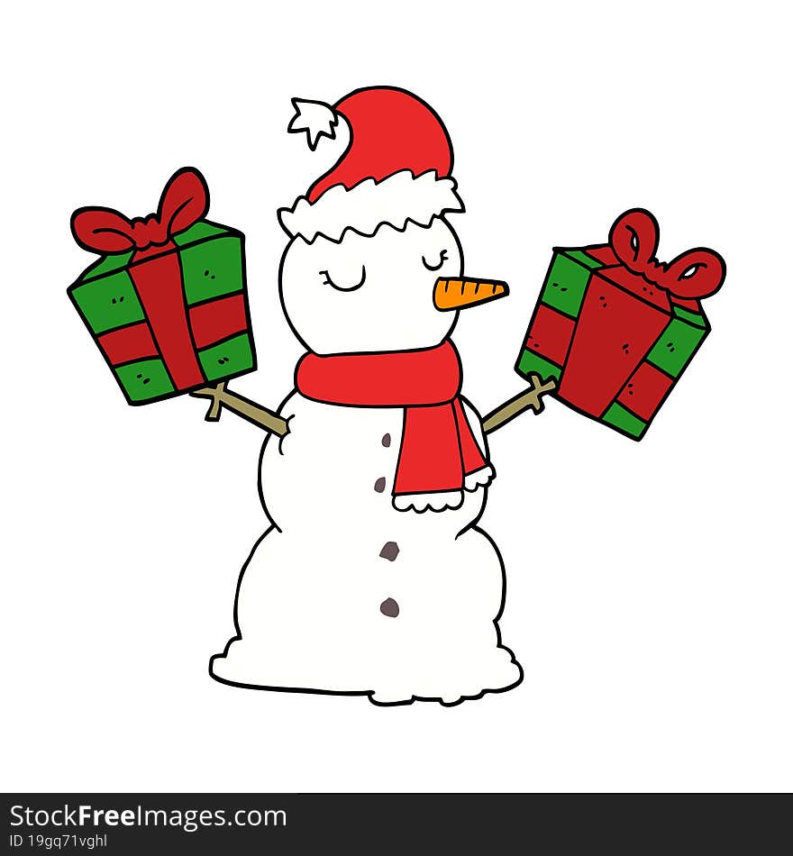 cartoon snowman