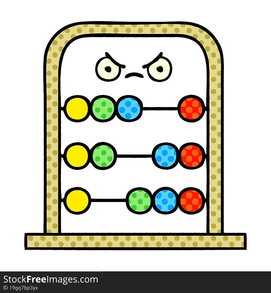 comic book style cartoon abacus