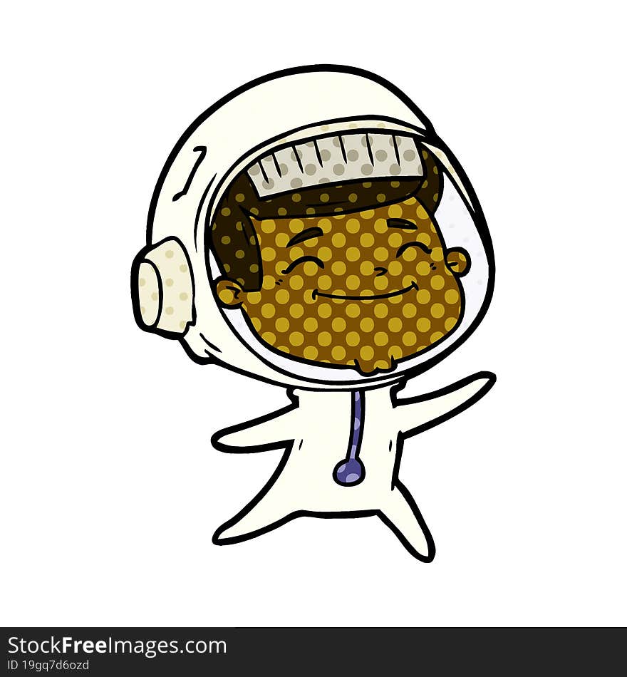 happy cartoon astronaut. happy cartoon astronaut