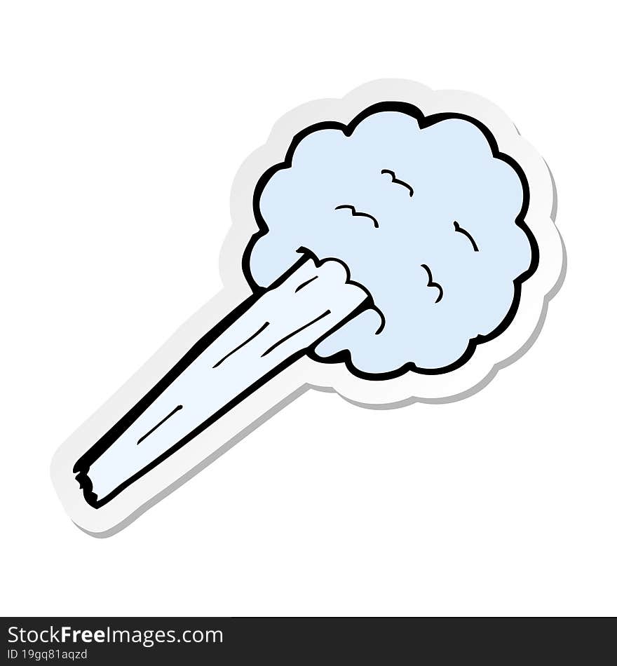 Sticker Of A Cartoon Gust Of Wind