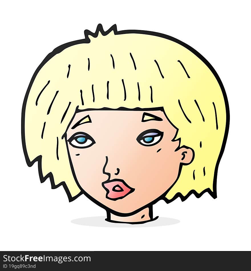 cartoon bored looking woman