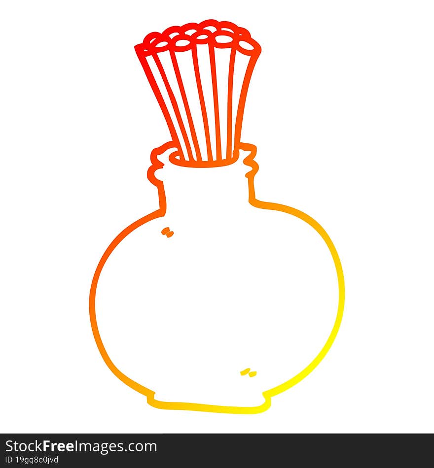 warm gradient line drawing cartoon jar of sticks