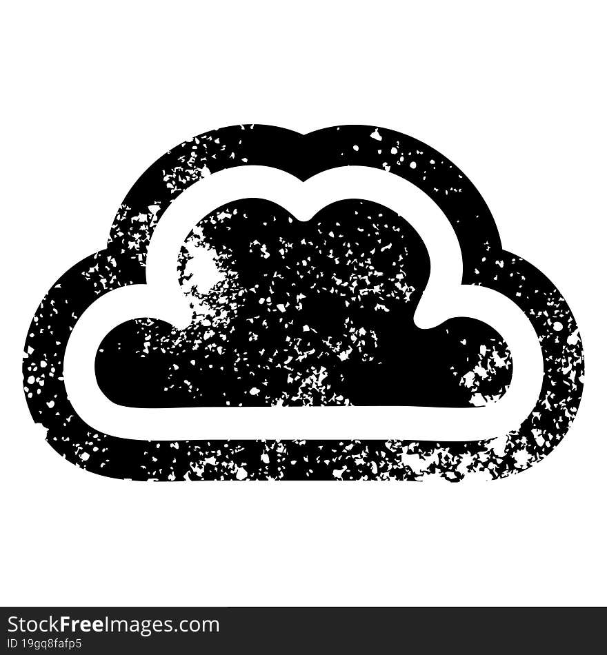 simple cloud distressed icon