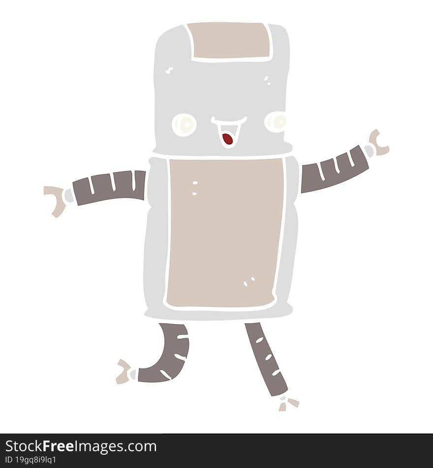 Flat Color Style Cartoon Robot