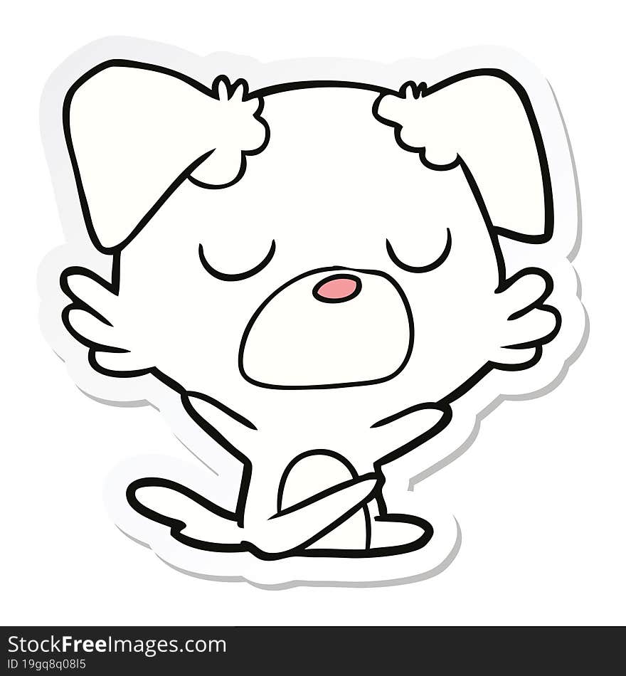 sticker of a cartoon dog