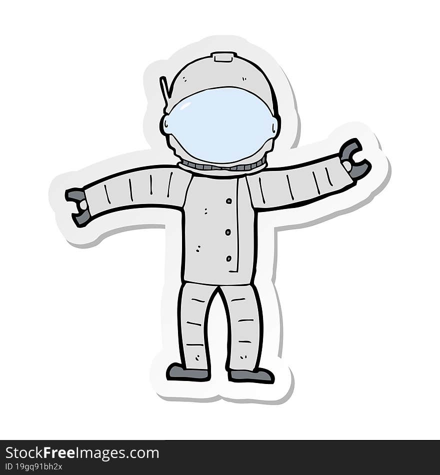 Sticker Of A Cartoon Astronaut