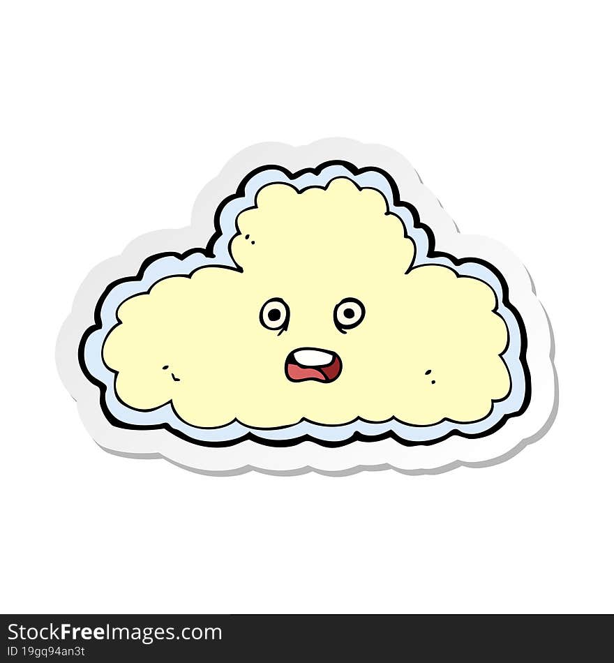 sticker of a cartoon cloud symbol