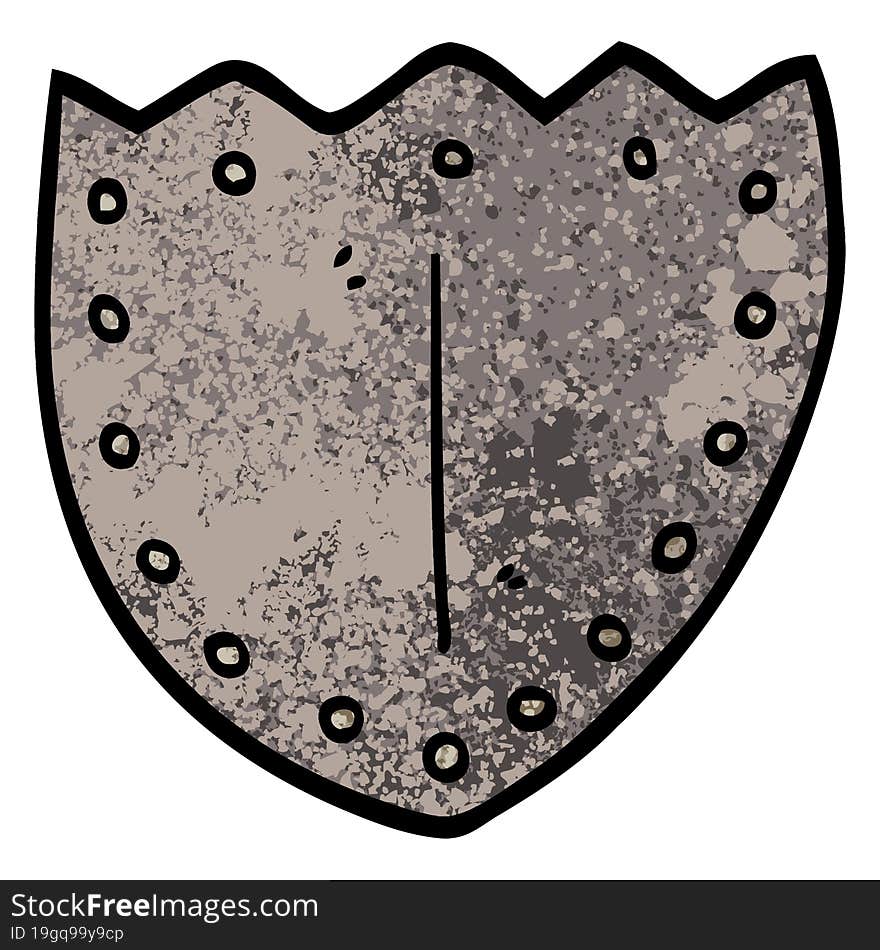 Grunge Textured Illustration Cartoon Shield