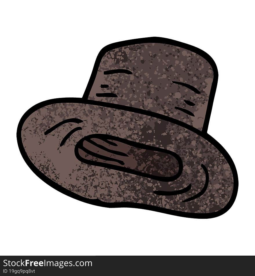 grunge textured illustration cartoon top hat