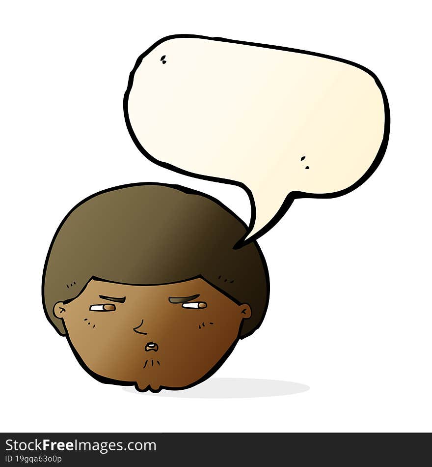 Cartoon Annoyed Man With Speech Bubble