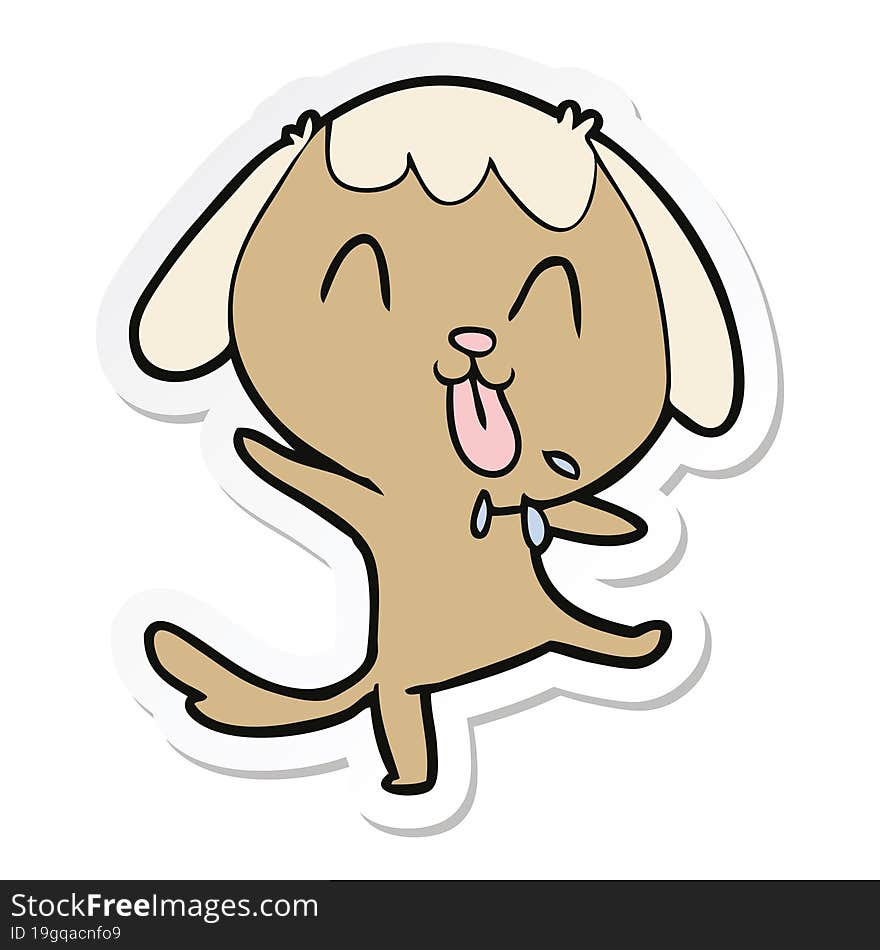 sticker of a cute cartoon dog