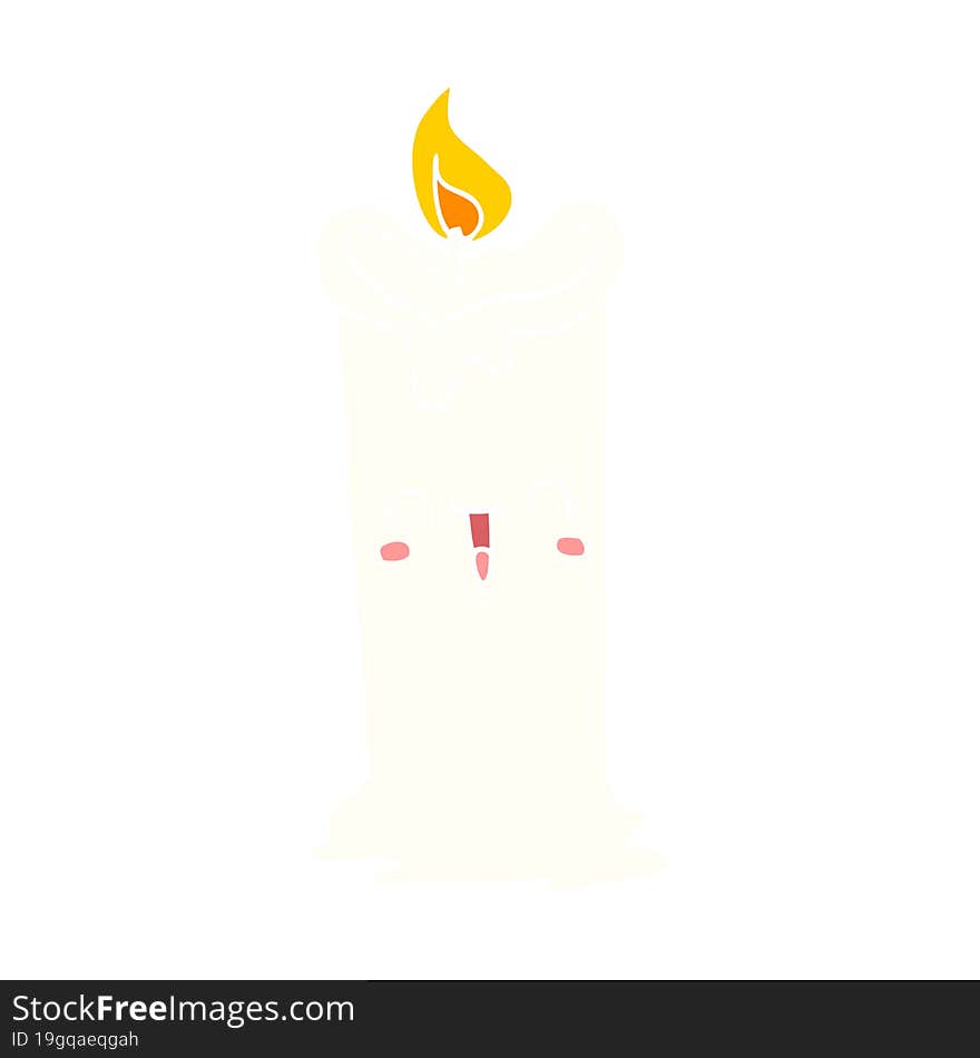 flat color style cartoon happy candle