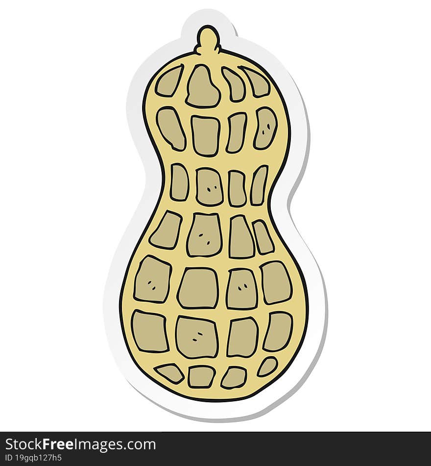 Sticker Of A Cartoon Peanut