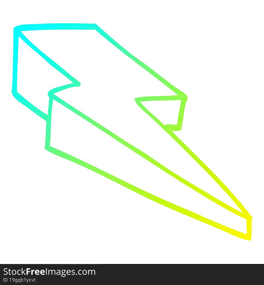 Cold Gradient Line Drawing Cartoon Decorative Lightning Bolt