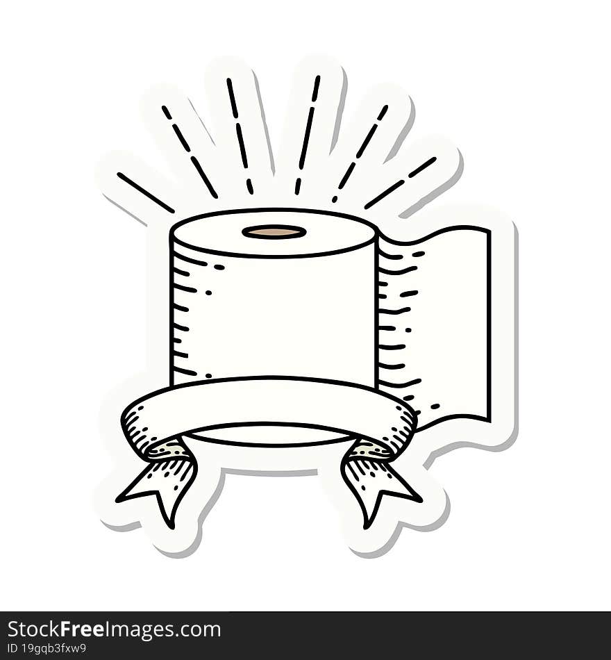 sticker of tattoo style toilet paper