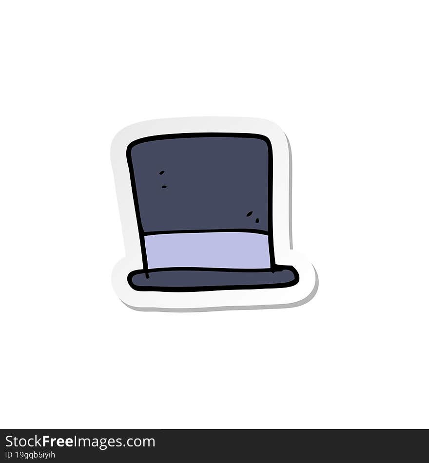 sticker of a cartoon top hat