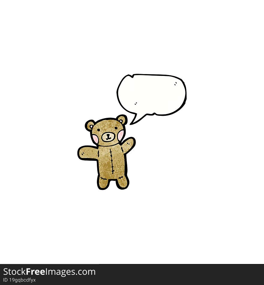 Cartoon Teddy Bear With Speech Bubble