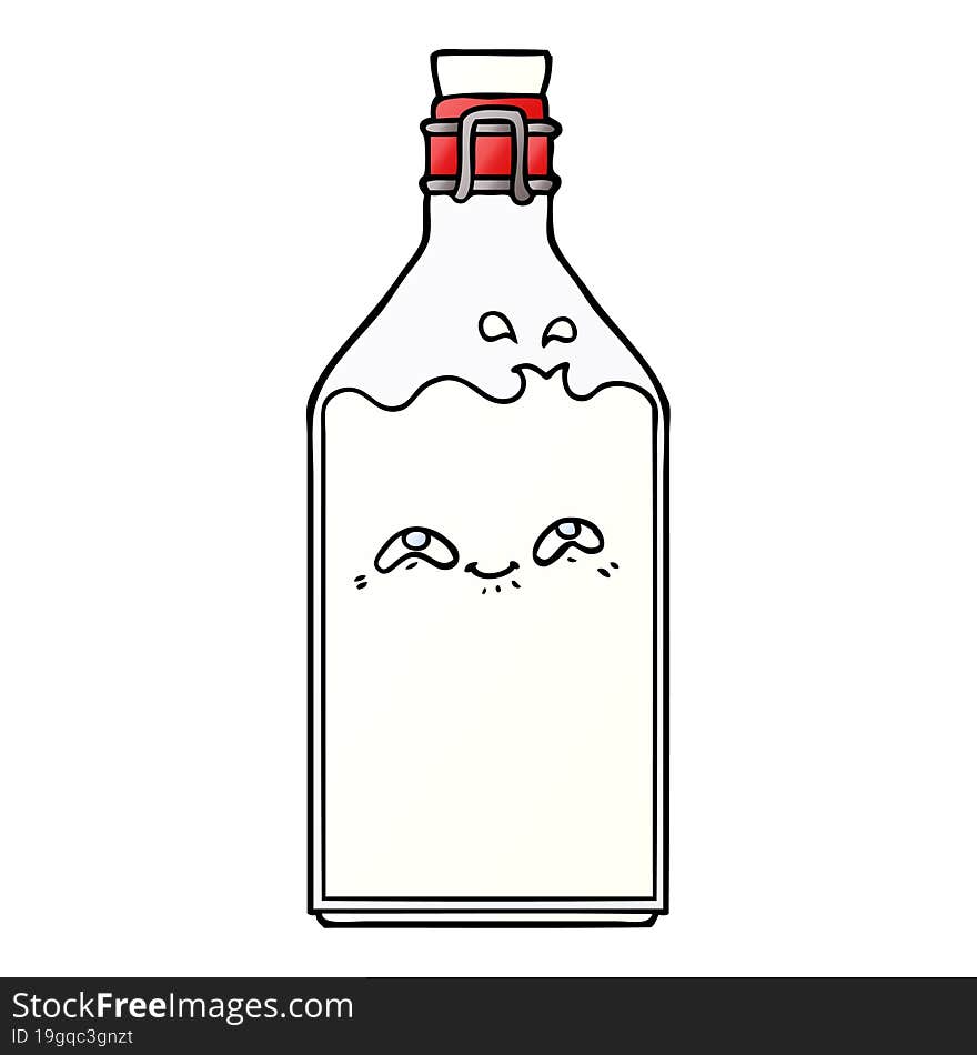 cartoon old milk bottle. cartoon old milk bottle