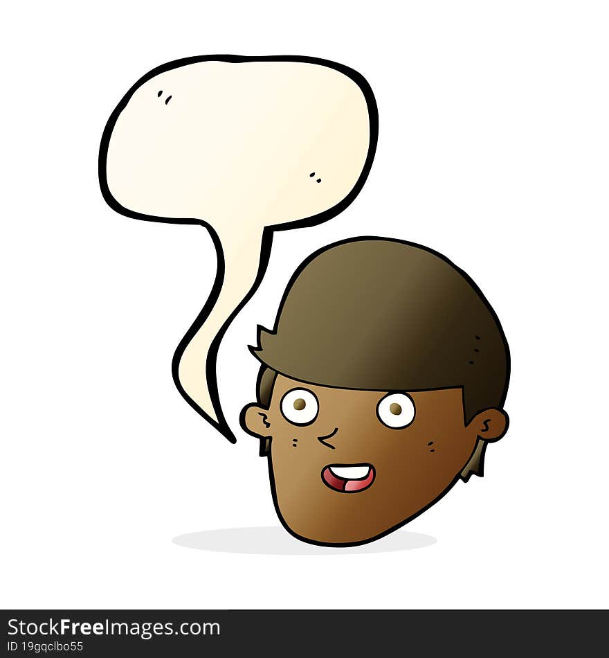 cartoon man with big chin with speech bubble