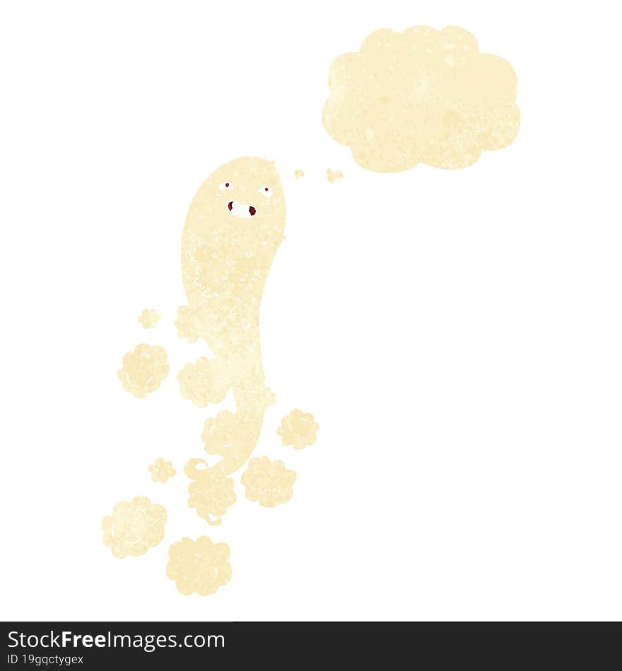 Cartoon Spooky Ghost With Thought Bubble