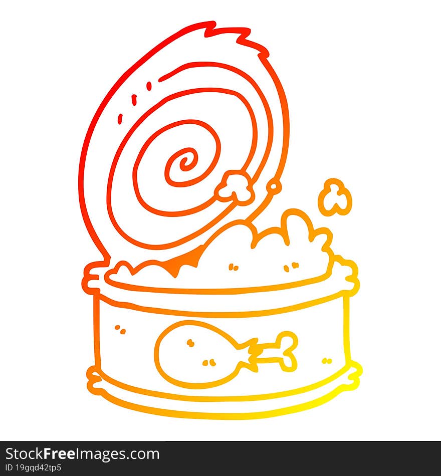 Warm Gradient Line Drawing Cartoon Canned Food