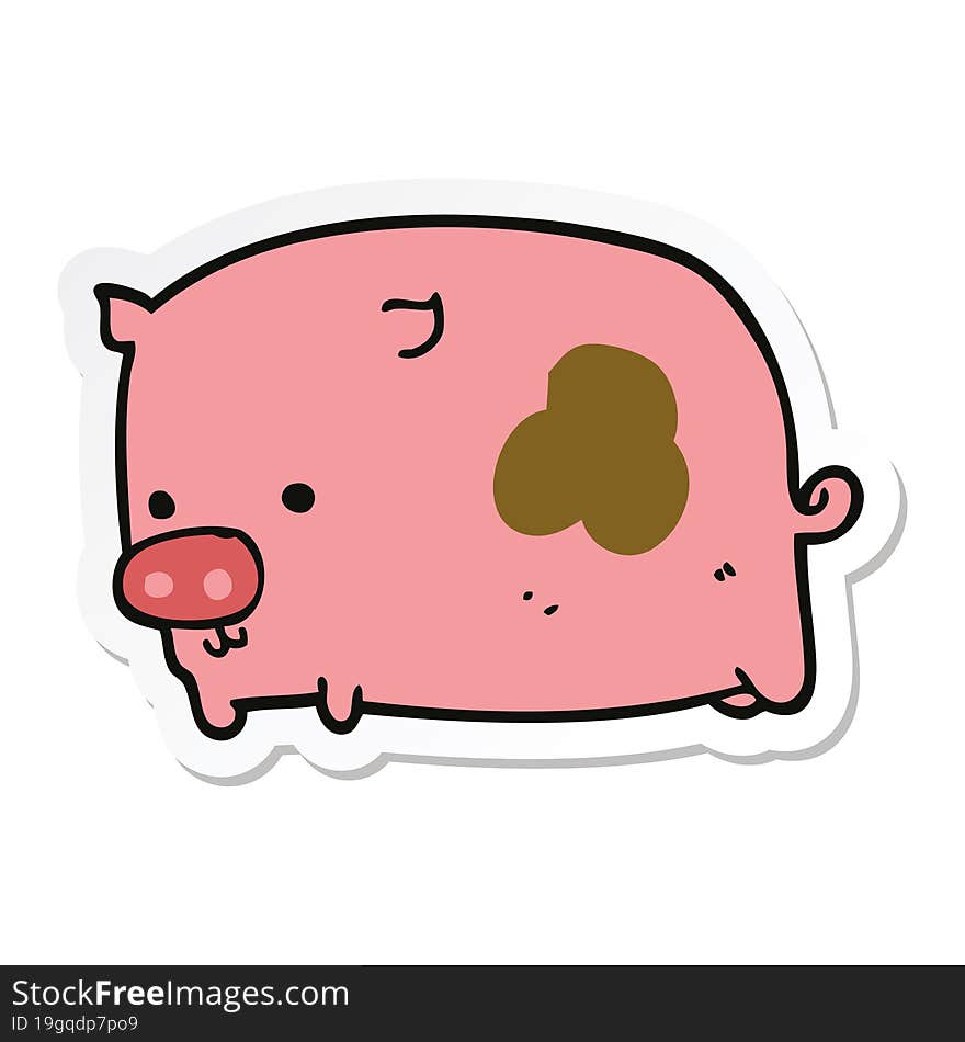 sticker of a cartoon pig